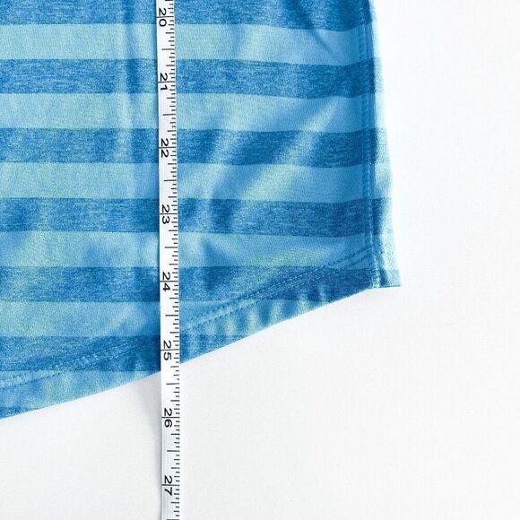 Champion Women's Ribbed Striped Hi Low Hem Activewear T Shirt Top Blue Small - Picture 7 of 7